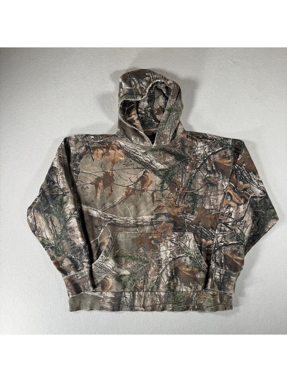 Vintage Y2K Realtree Camo Boxy Cropped Fit Hoodie Size Large